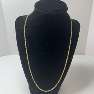 Unbranded Rope Chain Necklace Unisex 24" Goldtone Excellent Twisted Link Jewelry